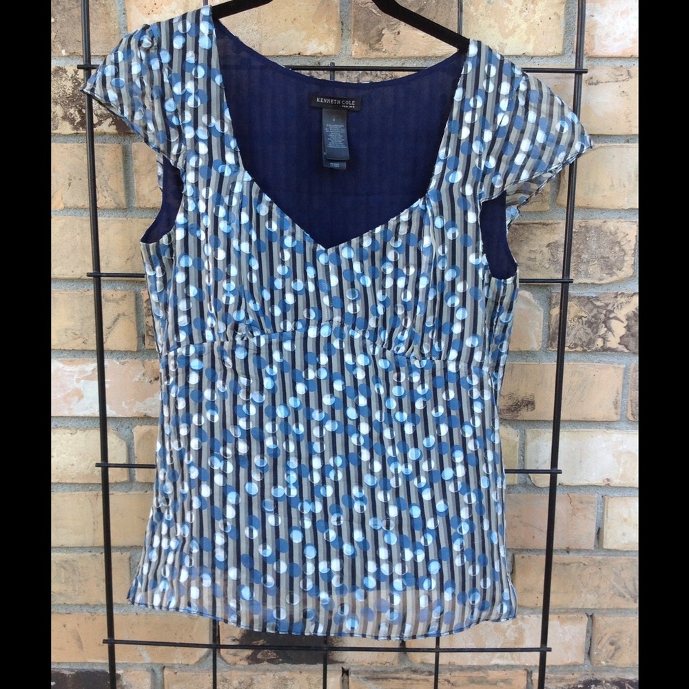 Kenneth Cole Peplum flutter sleeve Blouse